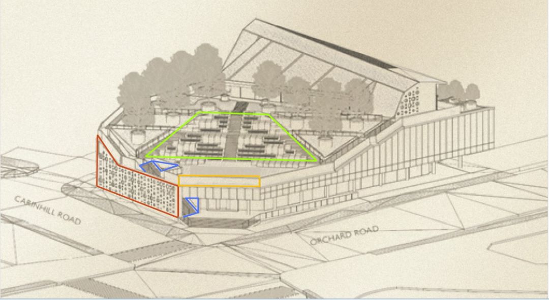 Axonometric plan of Design Orchard grounds